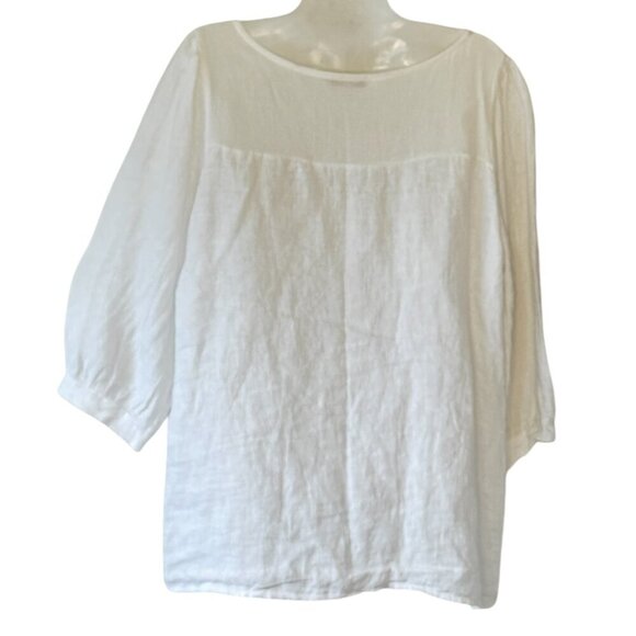 Bellambra Linen Cottage Top Made in Italy Balloon Sleeves Size Small - Picture 4 of 7